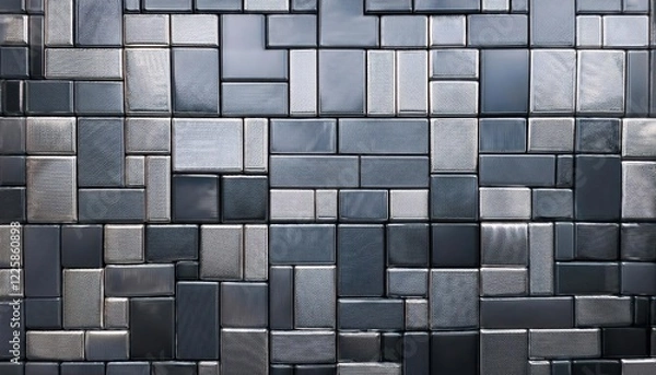 Obraz Polished Natural Stone Wall Background with Tiles A Serene and Timeless Texture for Interior Design or Artistic Compositions