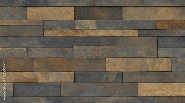 Obraz Rustic Brown Stone Wall Texture Seamless Pattern