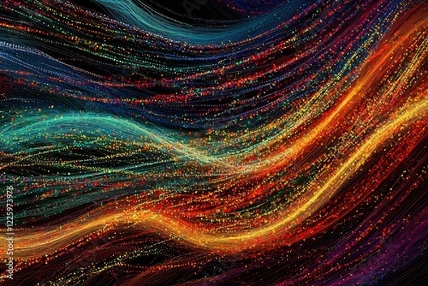 Fototapeta Dynamic streams of color create an energetic backdrop.