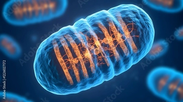 Obraz Microscopic Mitochondria Cell Energy Powerhouse 3D Render