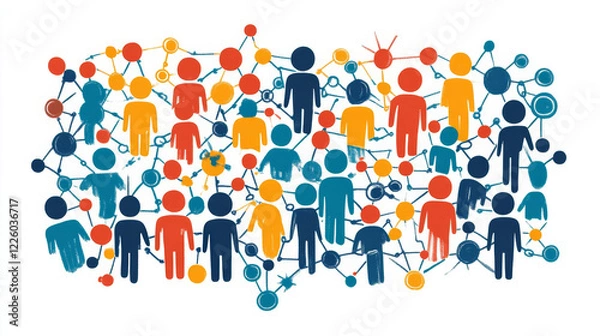 Fototapeta  Connected Networks: The Power of Communication and Collaboration