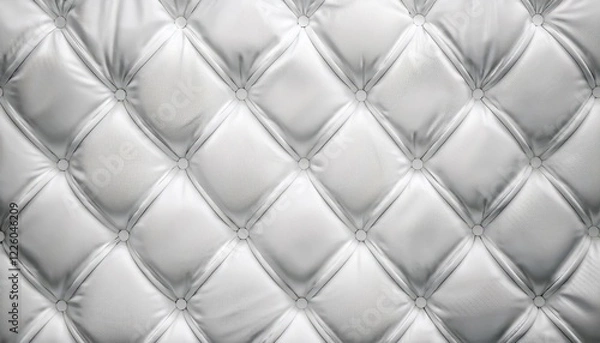 Fototapeta Transparent Diamond Texture Overlay Subtle Tufted White Upholstery Pattern on a Blank Canvas, Ideal for Modern Interiors or Design Projects