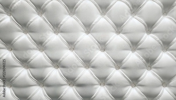 Fototapeta Elegant White Diamond Tufted Upholstery Pattern Transparent Background Texture Overlay Timeless Design for Modern Interiors