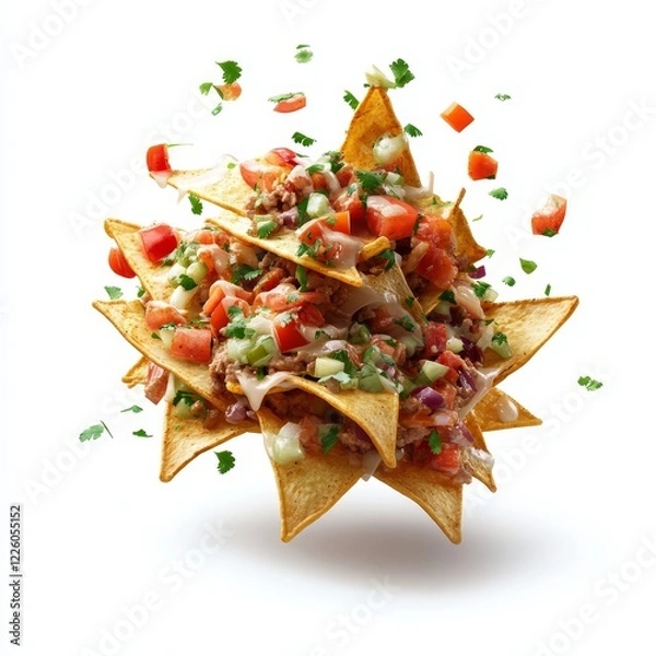Fototapeta 3D Realistic Nachos isolated on white background