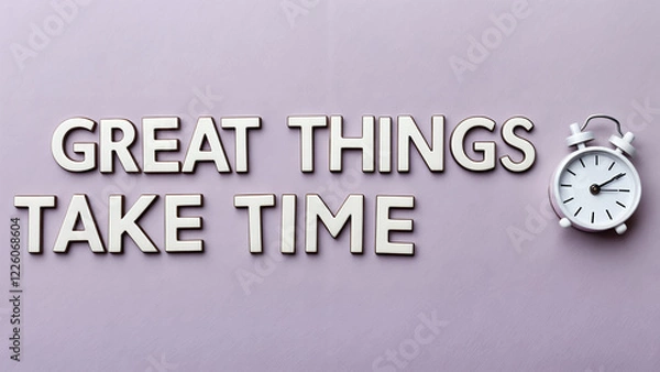 Fototapeta great things take time Text