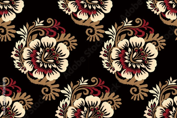 Obraz Flowers seamless pattern vector illustration 
