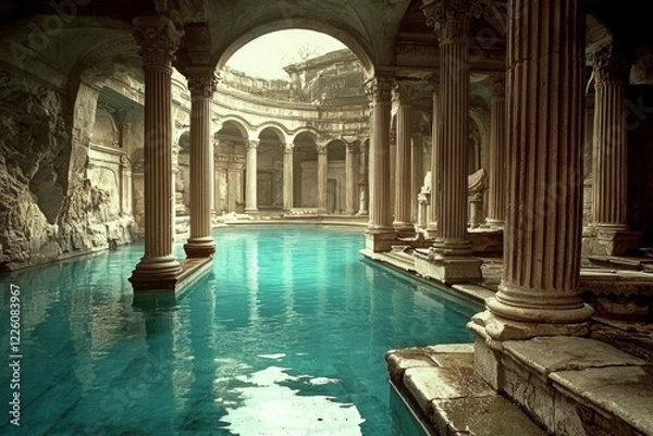 Obraz Architectural marvels: The design of ancient Roman bath houses.