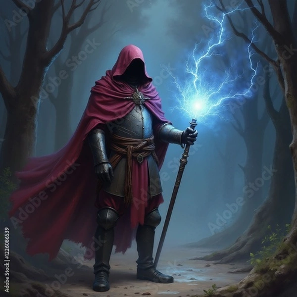 Obraz Armored Sorcerer Commanding Lightning Energy
