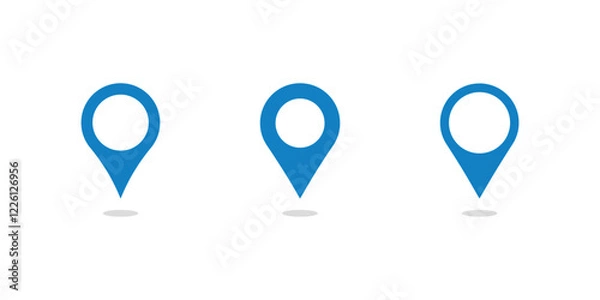 Fototapeta Set of map pin location icons. Modern map markers. Vector illustration on a white background.