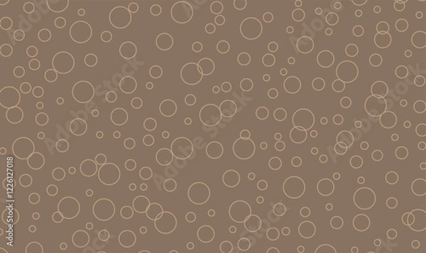 Fototapeta Bubbles vector seamless pattern with flat line icons. Choco color texture. Seamless background with circles