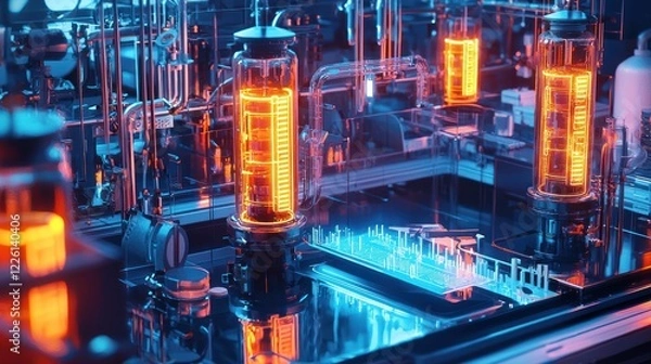 Obraz Neon Tubes in a Futuristic Laboratory