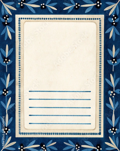 Obraz Geometric Border Pattern with Paper Texture and Midnight Sky Palette