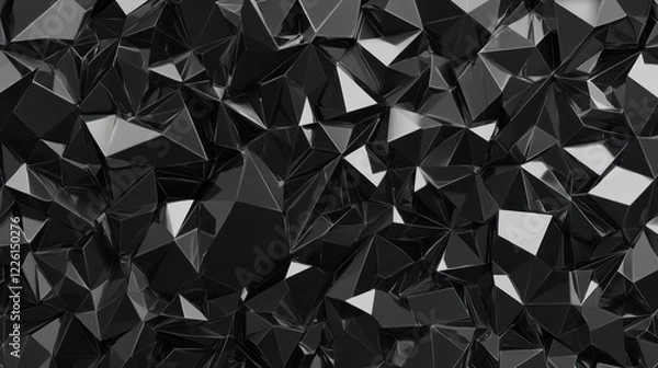 Fototapeta Abstract black polygonal background.
