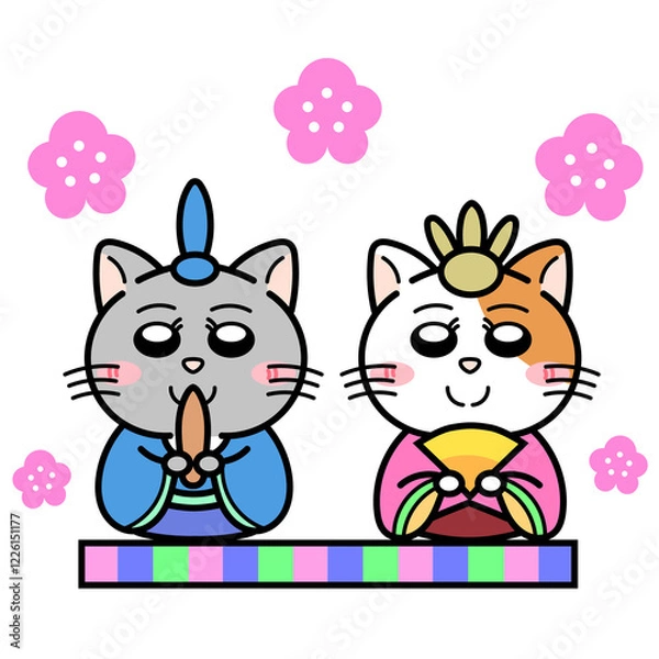 Obraz ひな祭り 猫