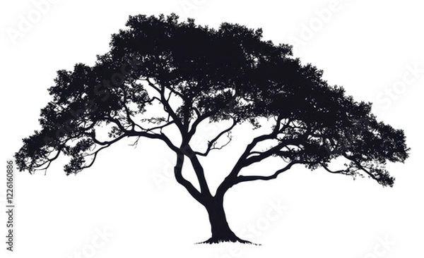 Fototapeta Large tree with broad, intricate branches isolated on transparent background