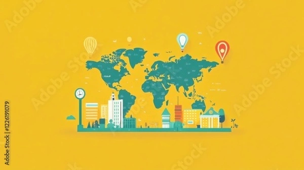 Fototapeta background with city