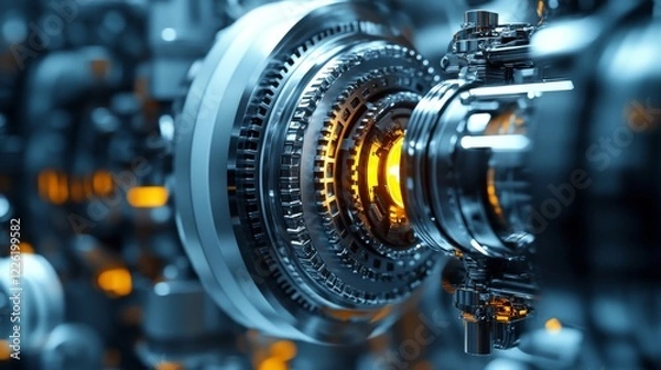 Fototapeta Close up of the internal structure of precision machinery