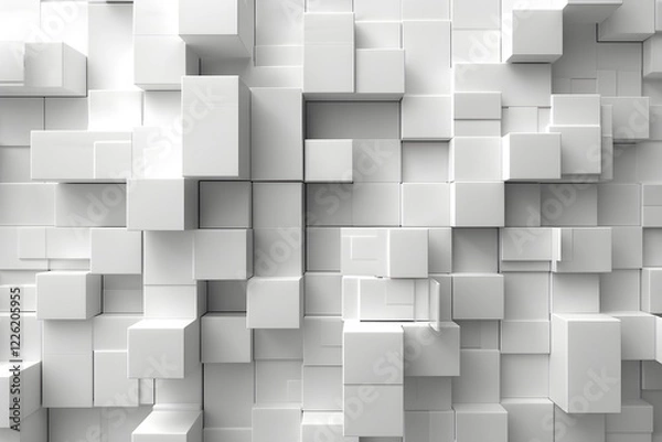 Fototapeta A bunch of white cubes stacked on top of each other