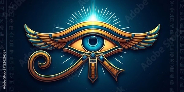 Fototapeta The Eye of Horus: A Digital Masterpiece of Ancient Egyptian Symbolism