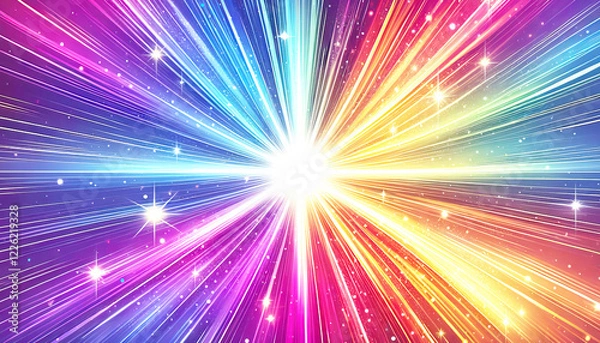 Obraz カラフルな集中線	
