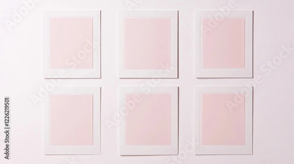 Fototapeta Polaroid Grid A White Background with Frames Resembling Polaroid Photos-2
