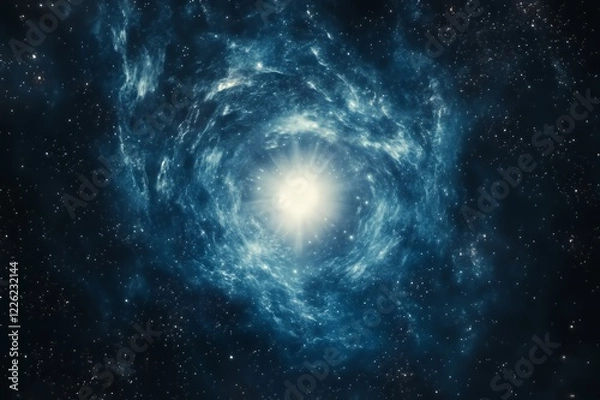 Fototapeta Celestial Nebula Swirling Around A Bright Star