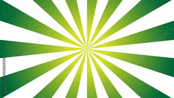 Fototapeta retro sunburst background, green and white. Suitable for graphic design materials.