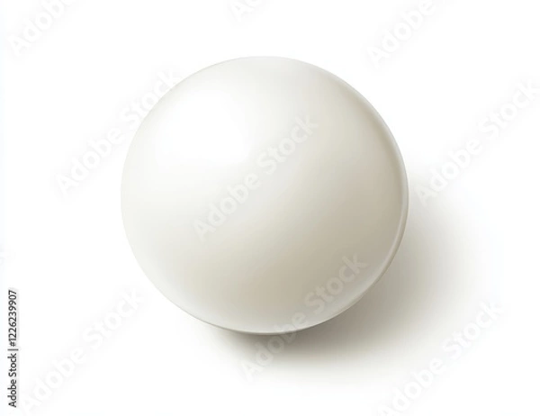 Fototapeta Single white sphere isolated on white background.