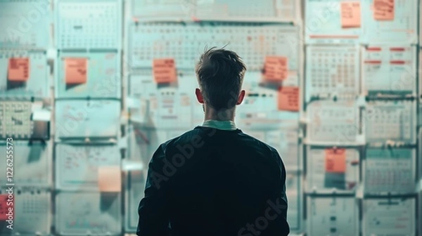 Obraz person analyzing digital calendar and business agenda