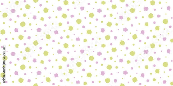 Obraz Seamless pattern with pastel colors dots stars.
