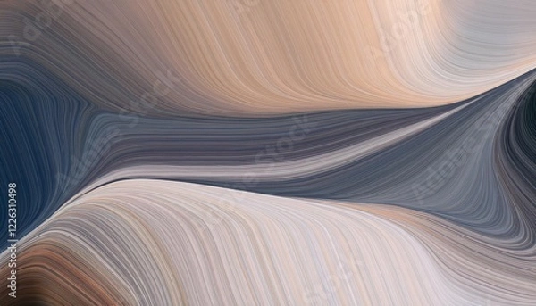 Fototapeta abstract moving designed horizontal header with silver, dark slate gray and tan colors. fluid curved lines with dynamic flowing waves and curves new
