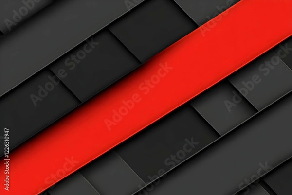 Fototapeta Red and black geometric pattern background