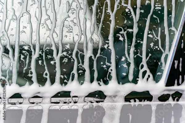 Obraz 泡のカーテン 洗車のひととき