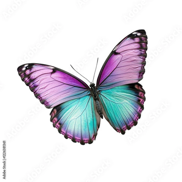 Fototapeta Vibrant butterfly with colorful wings displayed. transparent background