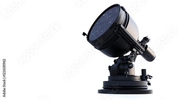 Obraz High-quality telescope against a white isolated background, perfect for astronomy enthusiasts and educational purposes.