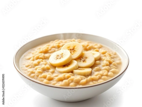 Fototapeta oatmeal with banana slices