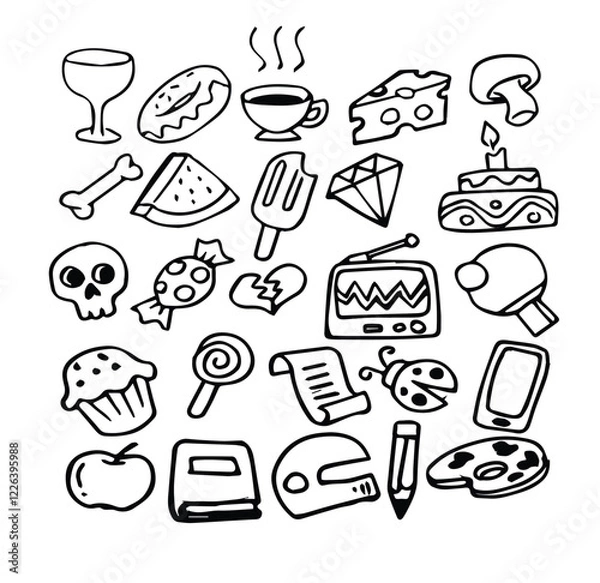 Obraz Collection of hand drawn cute doodles doodle vector image	