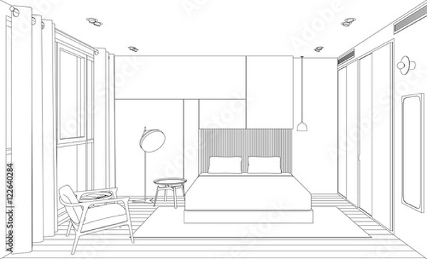 Obraz Bedroom line interior