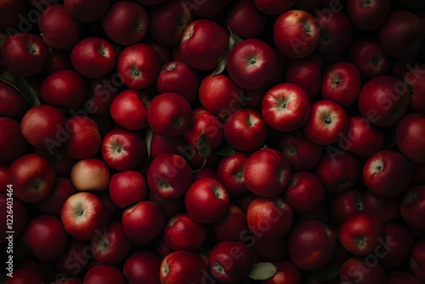 Fototapeta Riped red apples texture background.