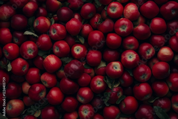 Fototapeta Riped red apples texture background.