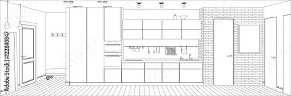 Obraz Kitchen line interior