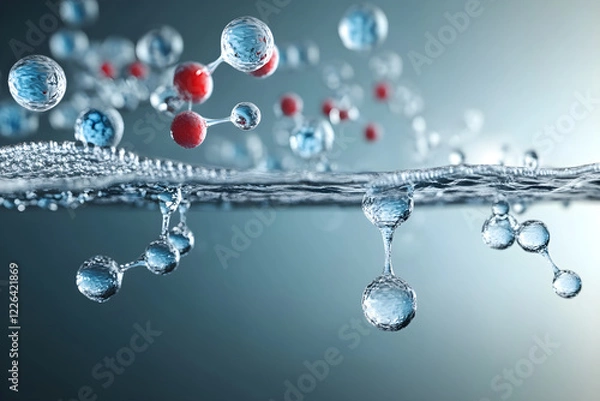 Obraz Illustration Depicting the Principle of Osmosis Across a Semi-Permeable Membrane for Educational Purposes