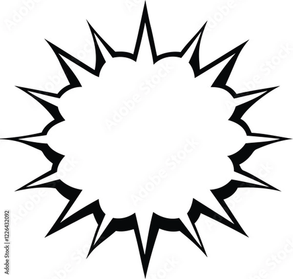Fototapeta Swirl and spiral Comic And explosion speech bubble vector, swirl and spiral Comic And explosion speech bubble silhouette or line art vector illustration