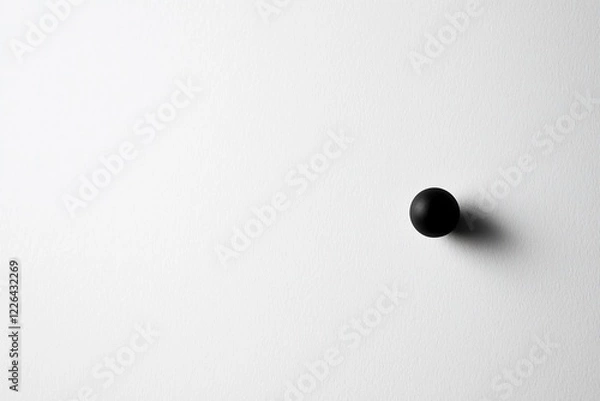 Obraz Minimalist black round object on a white background, emphasizing simplicity and modern design