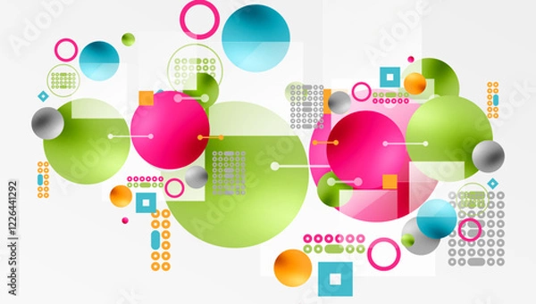 Fototapeta Circles and elements geometric abstract background