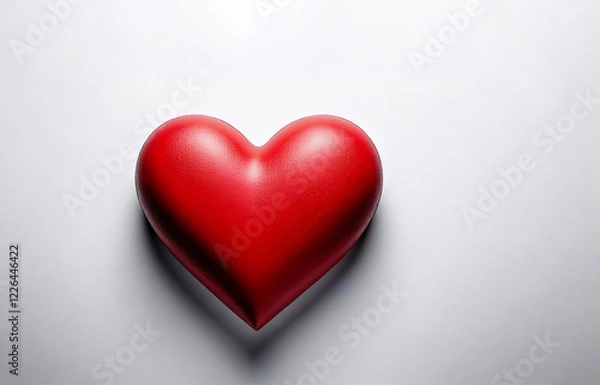 Fototapeta Simple Design of a Red Heart Object on a White Background