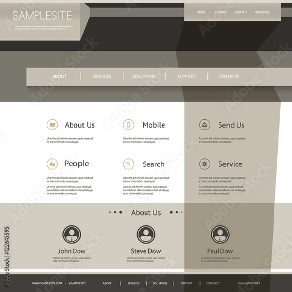 Obraz Website Template with Abstract Design