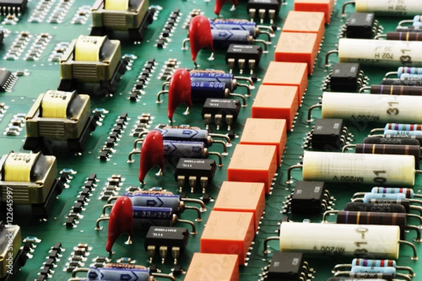 Fototapeta Circuit board side view