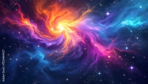 Fototapeta Vibrant Nebula Space Art Colorful Galaxy Background