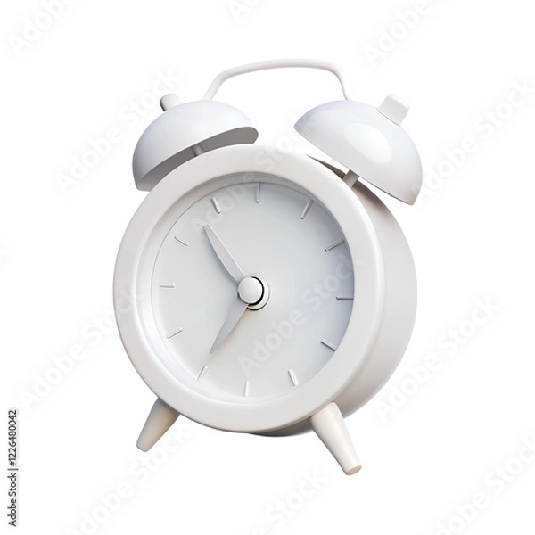 Obraz Plastic white 3D alarm clock icon